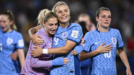 Las jugadoras de Inglaterra celebran su triunfo ante Australia en el Mundial femenino, el 16 de agosto de 2023.