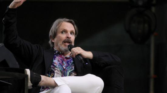 El cantante español Miguel Bosé en la feria del libro de Guadalajara, México, en 2021. 