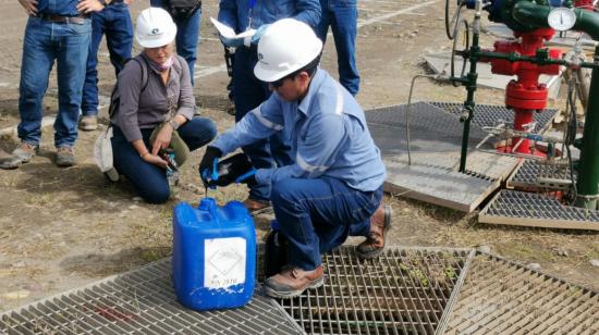 Pruebas de viscosidad del petróleo del ITT, en el campo Ishpingo. El 21 de junio de 2023.