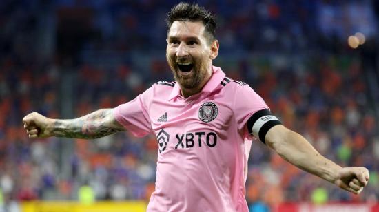 Lionel Messi festeja un gol con el Inter Miami en el partido ante Cincinnati, el 23 de agosto de 2023.