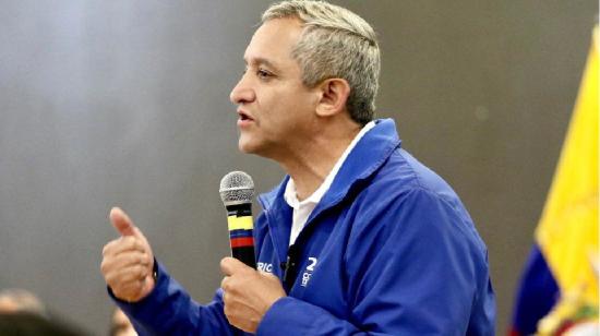 Patricio Carrillo, asambleísta electo y exministro del Interior, en un evento el 13 de julio 2023.