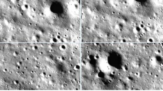 Imágenes de la superficie lunar todas por la misión espacial Chandrayaan-3.