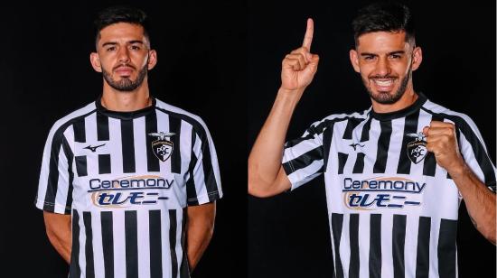 Ronie Carrillo, durante una sesión de fotos con el Portimonense, en julio de 2023.