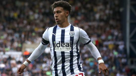 El ecuatoriano Jeremy Sarmiento, jugando con el West Bromwich Albion.