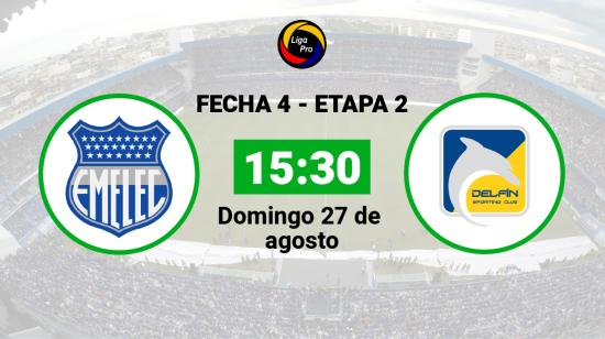 Emelec se enfrenta a Delfín el domingo 27 de agosto desde las 15:30.