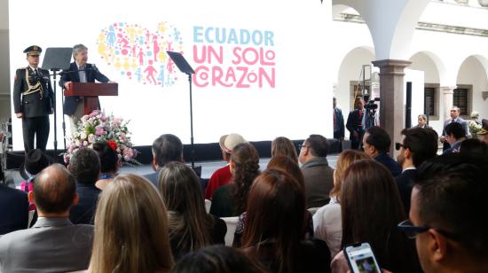 El presidente Guillermo Lasso durante un evento en Quito, el 28 de agosto de 2023.