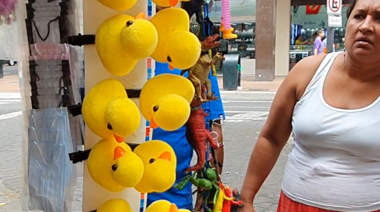 Patitos 'kawaii' de venta en el centro de Guayaquil.