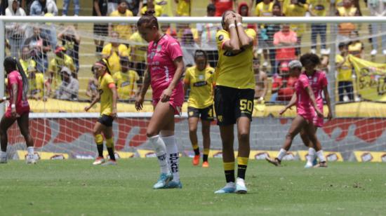 Barcelona SC y Dragonas IDV se enfrentaron en la final de ida de la Superliga Femenina, en el estadio Banco Pichincha, el 2 de septiembre de 2023.