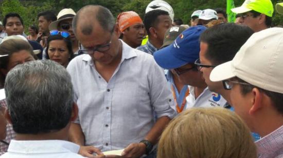 El exvicepresidente Jorge Glas en una visita a Manabí en 2017.