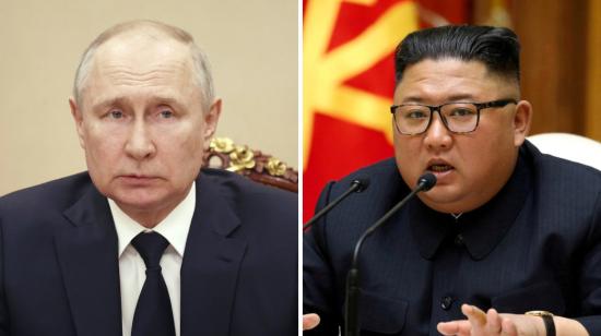 Los líderes de Rusia, Vladímir Putin, y de Corea del Norte, Kim Jong-un.