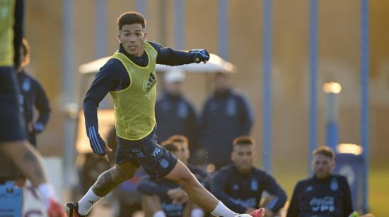 Enzo Fernández, en un entrenamiento con la selección argentina en Buenos Aires, el 5 de septiembre de 2023.