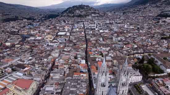 Vista aérea del Centro Histórico de Quito, el 20 de agosto de 2023.