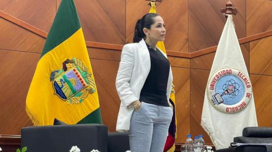 La candidata Luisa González en Machala, el 08 de septiembre de 2023.