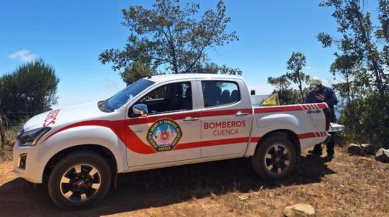 Un vehículo de bomberos en el Parque Nacional Cajas, el 11 de septiembre de 2023.