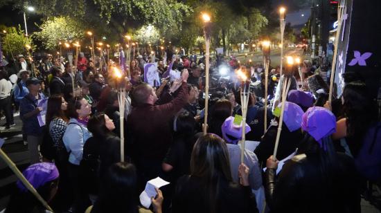 Conmemoración caso María Belén Bernal en Quito el 11 de septiembre de 2023.