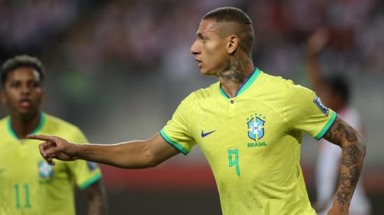 Richarlison, de Brasil, durante el partido ante Perú por las Eliminatorias sudamericanas, el 12 de septiembre de 2023.