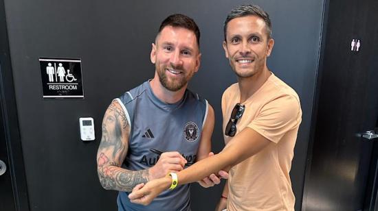 Marcos Mondaini junto a Lionel Messi, en las instalaciones del Inter Miami, el 14 de septiembre de 2023.