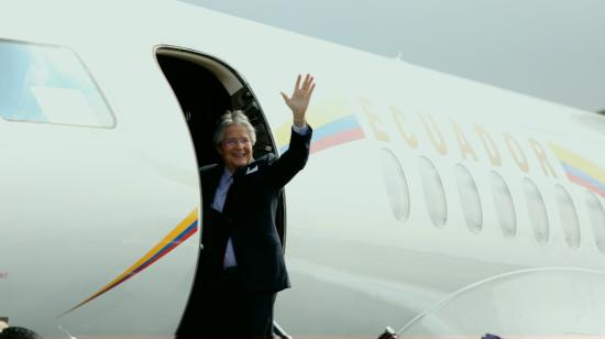 El presidente Guillermo Lasso el 29 de mayo de 2023, en el aeropuerto de Guayaquil.