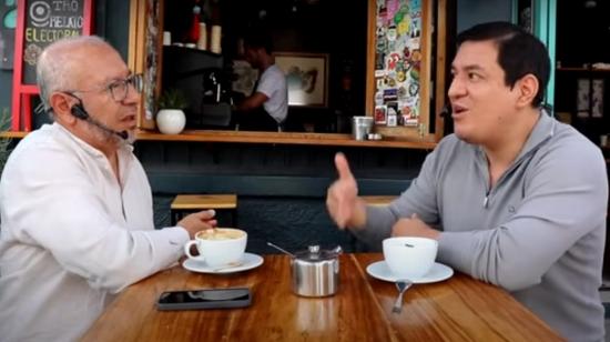 Orlando Pérez y Andrés Arauz, durante su entrevista.