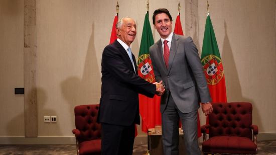 Los presidentes de Portugal, Marcelo Rebelo de Sousa, y Canadá, Justin Trudeau.