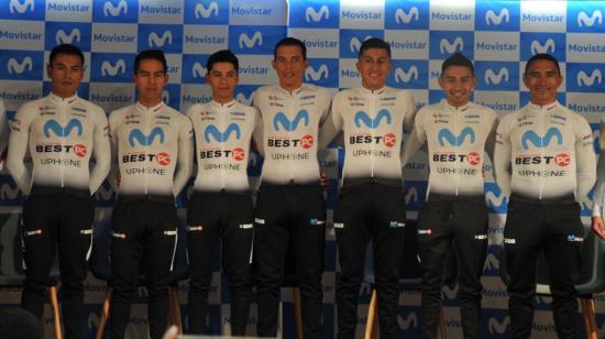 Los siete ciclistas del Movistar - Best PC que correrán la Vuelta al Ecuador 2023.