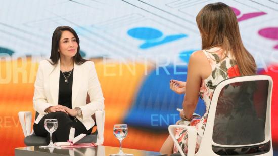 Luisa González en una entrevista con Teleamazonas el 19 de septiembre de 2023.