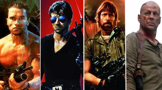 Los actores de acción Arnold Schwarzenegger, Sylvester Stallone, Chuck Norris y Bruce Willis.