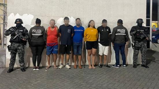 Personas capturadas en el operativo Anubis, en que también se incautó droga.