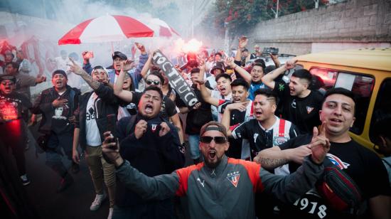 Hinchas de Liga de Quito, el 16 de septiembre de 2023.