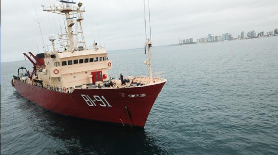 Buque Orion del Inocar que realizará investigaciones del fenómeno de El Niño.