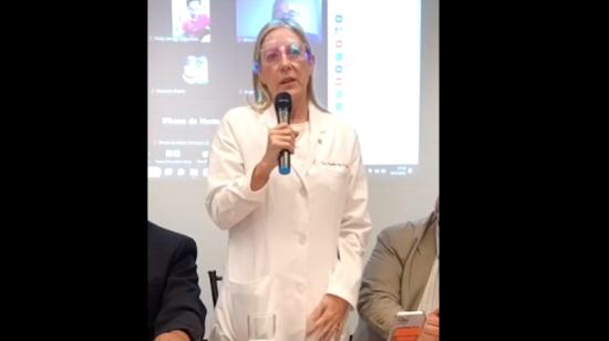 Annabella Azín se reunió con representantes de gremios médicos para hablar sobre el plan de salud de su hijo Daniel Noboa, el 25 de septiembre de 2023.