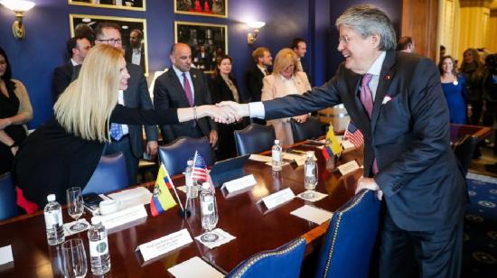 El presidente Guillermo Lasso en una reunión en el Congreso de Estados Unidos el 26 de septiembre de 2023.