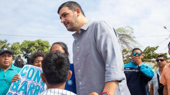 Imagen referencial del alcalde de Guayaquil, Aquiles Alvarez, durante el  último concejo municipal en territorio, el 28 de septiembre de 2023.