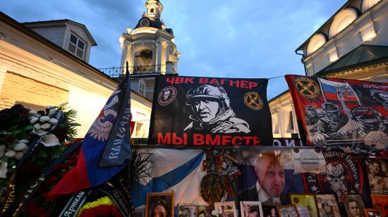 Un homenaje al líder del grupo Wagner, Yevgeny Prigozhin, en Moscú, tras su muerte en un accidente aéreo en agosto. Imagen del 1 de octubre de 2023.