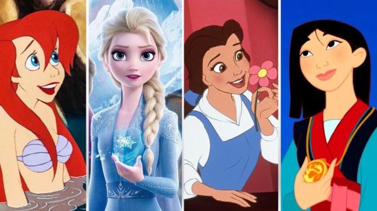 Personajes de las películas 'La sirenita', 'Frozen', 'La Bella y la Bestia' y 'Mulán'.