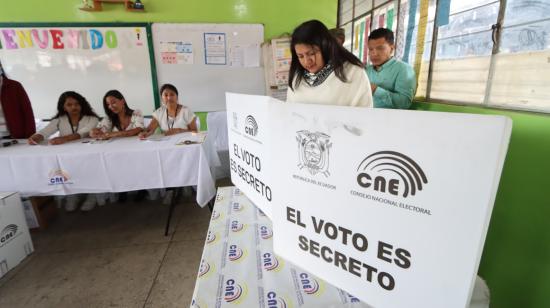Simulacro para la elección de vocales en la junta parroquial rural de Calacalí, el 24 de septiembre de 2023.