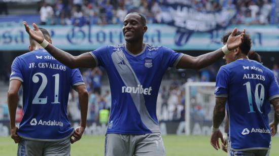 Jaime Ayoví, la figura de Emelec en la victoria ante Cumbayá, el 7 de octubre de 2023. 