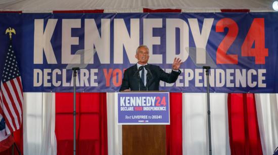 El candidato independiente a la presidencia de Estados Unidos, Robert Kennedy Jr., en el anuncio de su postulación, el 9 de octubre de 2023. 