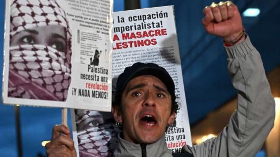 Ciudadanos colombianos hicieron una manifestación de apoyo a Palestina, 10 de octubre de 2023.