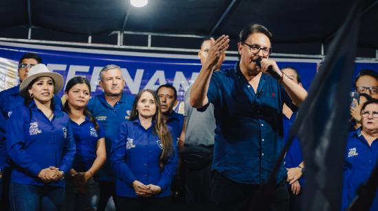 Fernando Villavicencio, excandidato presidencial, durante un evento de campaña, el 7 de agosto de 2023.