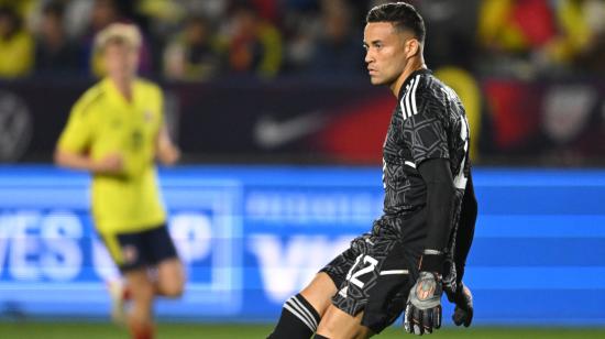 El arquero José Luis Chunga, durante un partido amistoso con Colombia, el 28 de enero de 2023.