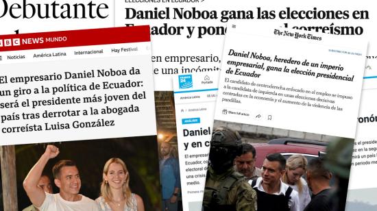 Titulares de los medios internacionales sobre la elección presidencial en Ecuador, del 15 de octubre de 2023. 