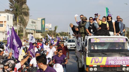 El presidente electo, Daniel Noboa, en los últimos días de su campaña electoral.