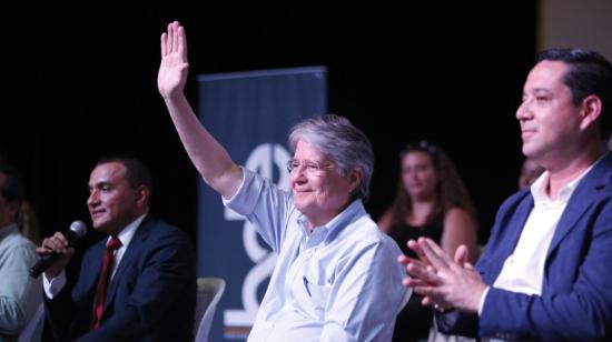 El presidente Guillermo Lasso en un evento en Chone, el 4 de octubre de 2023.