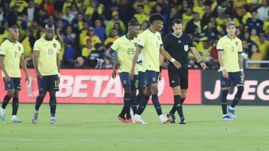 Los jugadores de Ecuador luego del empate 0-0 ante Colombia, por Eliminatorias, el 17 de octubre de 2023.