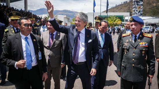 El presidente Guillermo Lasso en un evento el 17 de octubre de 2023.