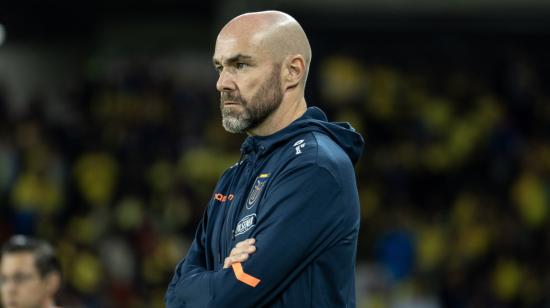 Félix Sánchez Bas, director técnico de Ecuador, en el partido ante Colombia el 17 de octubre de 2023.