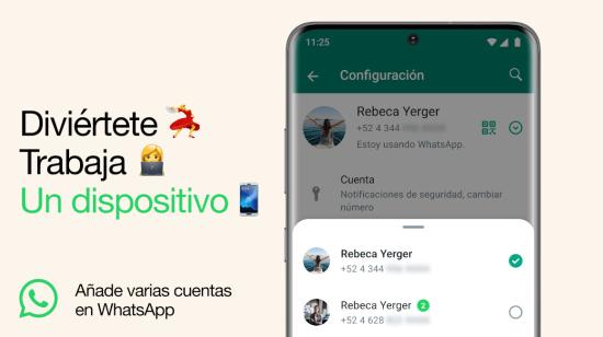 La nueva función 'Modo Compañero' permitirá dos cuentas de WhatsApp en un mismo celular.