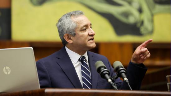 El exministro Patricio Carrillo, durante su defensa en el juicio político en su contra, el 23 de febrero de 2023.