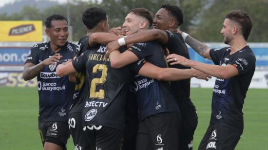 Los jugadores celebrando el gol en el partido ante Guayaquil City el 22 de octubre.